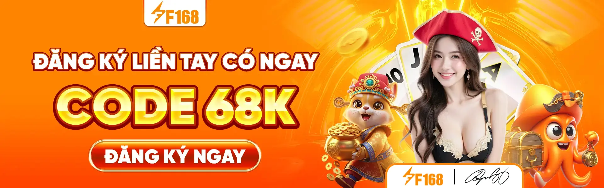 Banner đăng ký, đăng nhập F168